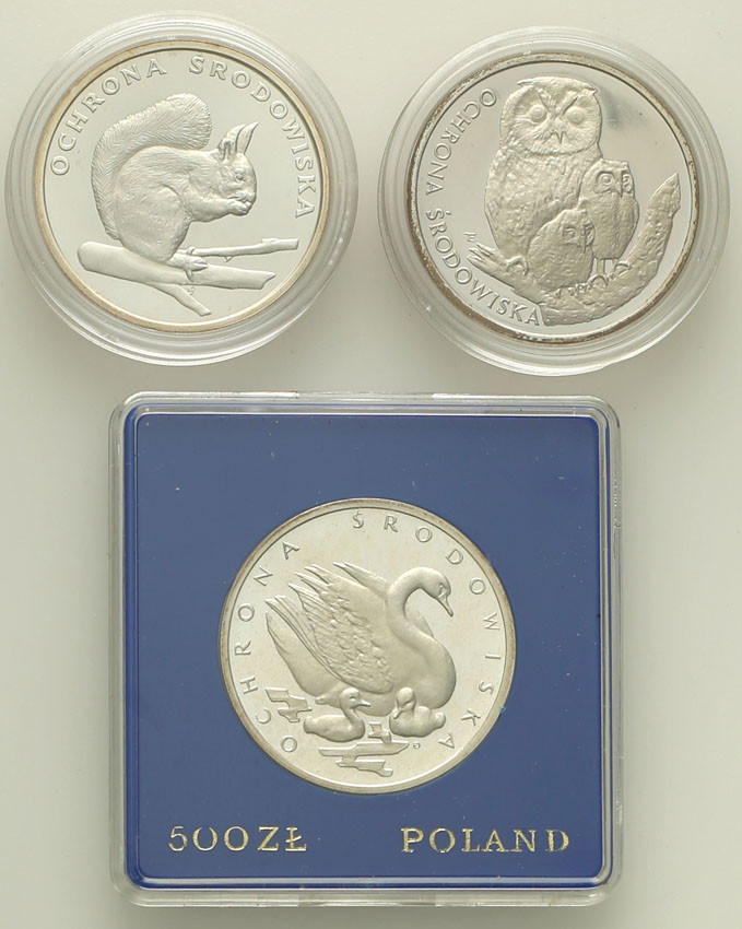 PRL. 500 złotych 1984-1986, zestaw 3 sztuk